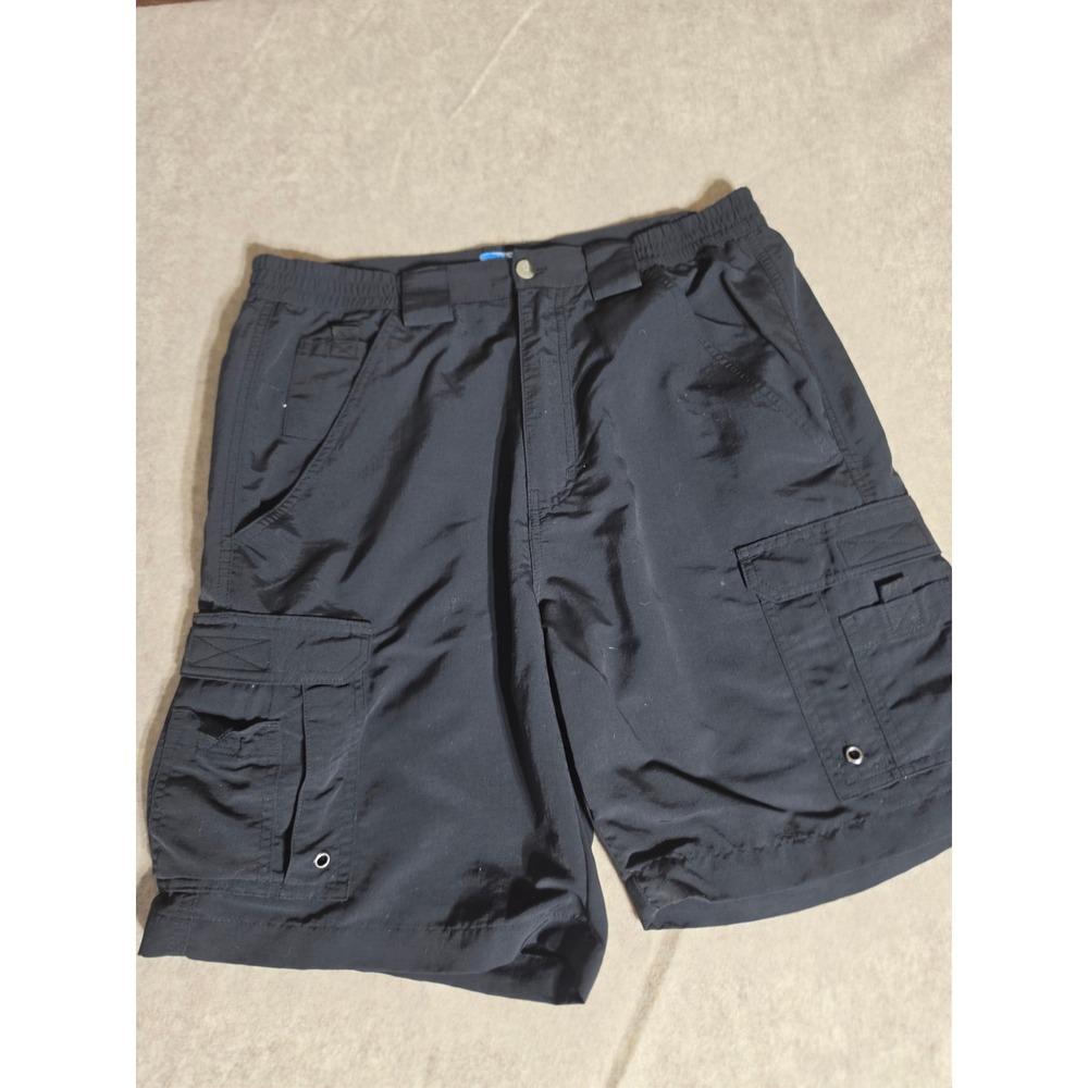 World Wide Sportsman Mens Black Nylon Cargo Fishing Shorts Size 32 Quick Dry